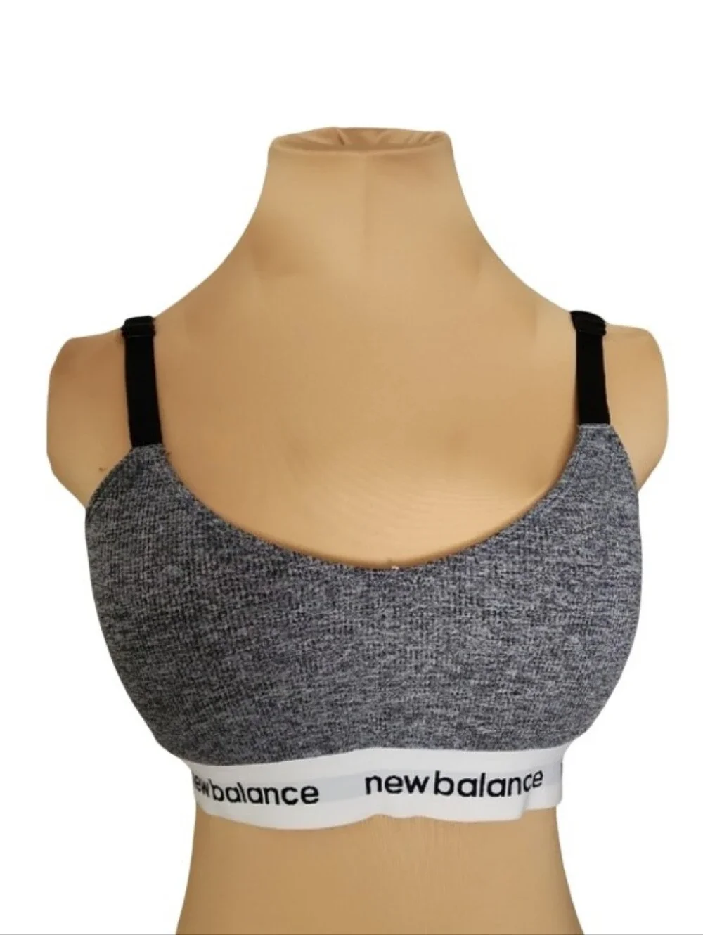 New Balance Heather Gray Seamless Sports Bra Adjustable Straps Lounge Athleisure